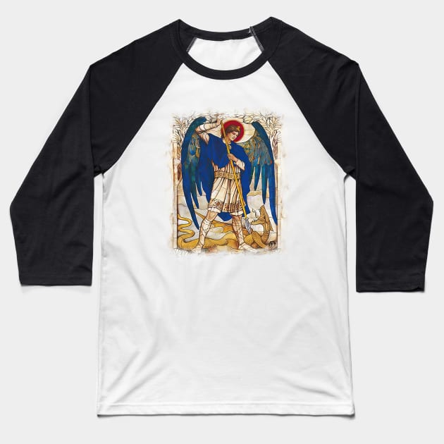 St MIchael the Archangel Angel Saint Baseball T-Shirt by hispanicworld